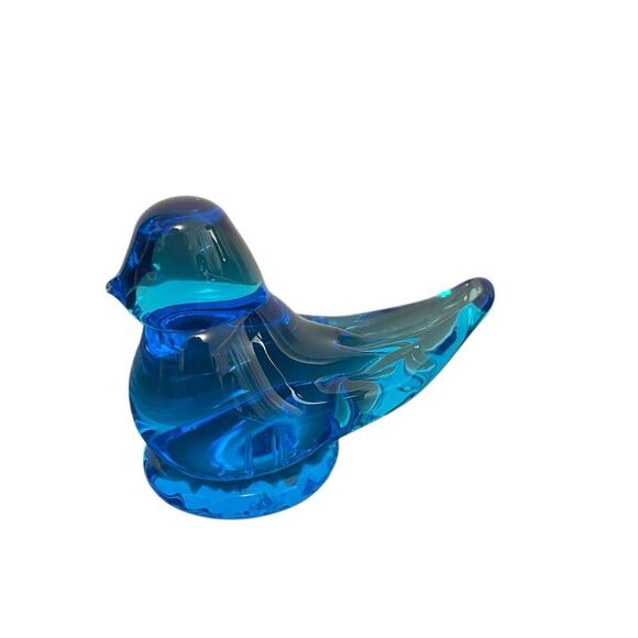 Vintage Bluebird of Happiness Signed Ron Roy 1989 Cobalt Blue Glass Bird - Picture 3 of 5